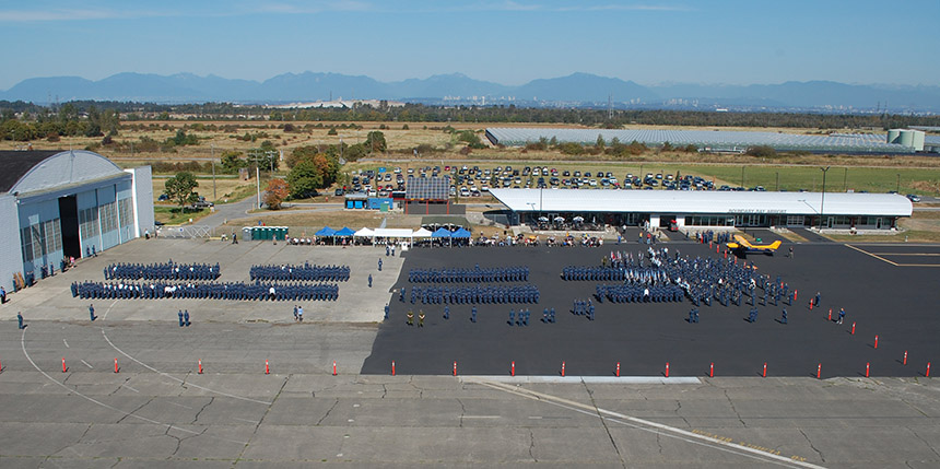 aerial view of air cadets parade